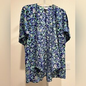 LuLaRoe Kimono with Blue and Purple Floral Design
